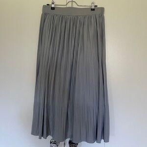 Women's Pastel Blue Metro Wear Pleated Maxi Skirt Size XL